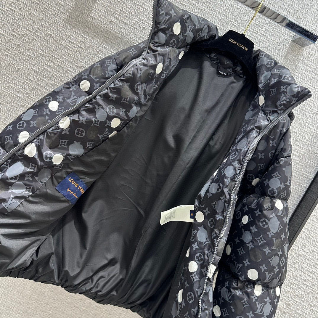 Louis Vuitton x Yayoi Kusama LV Monogram Painted Dots Down Blouson - Sea Lion Grey