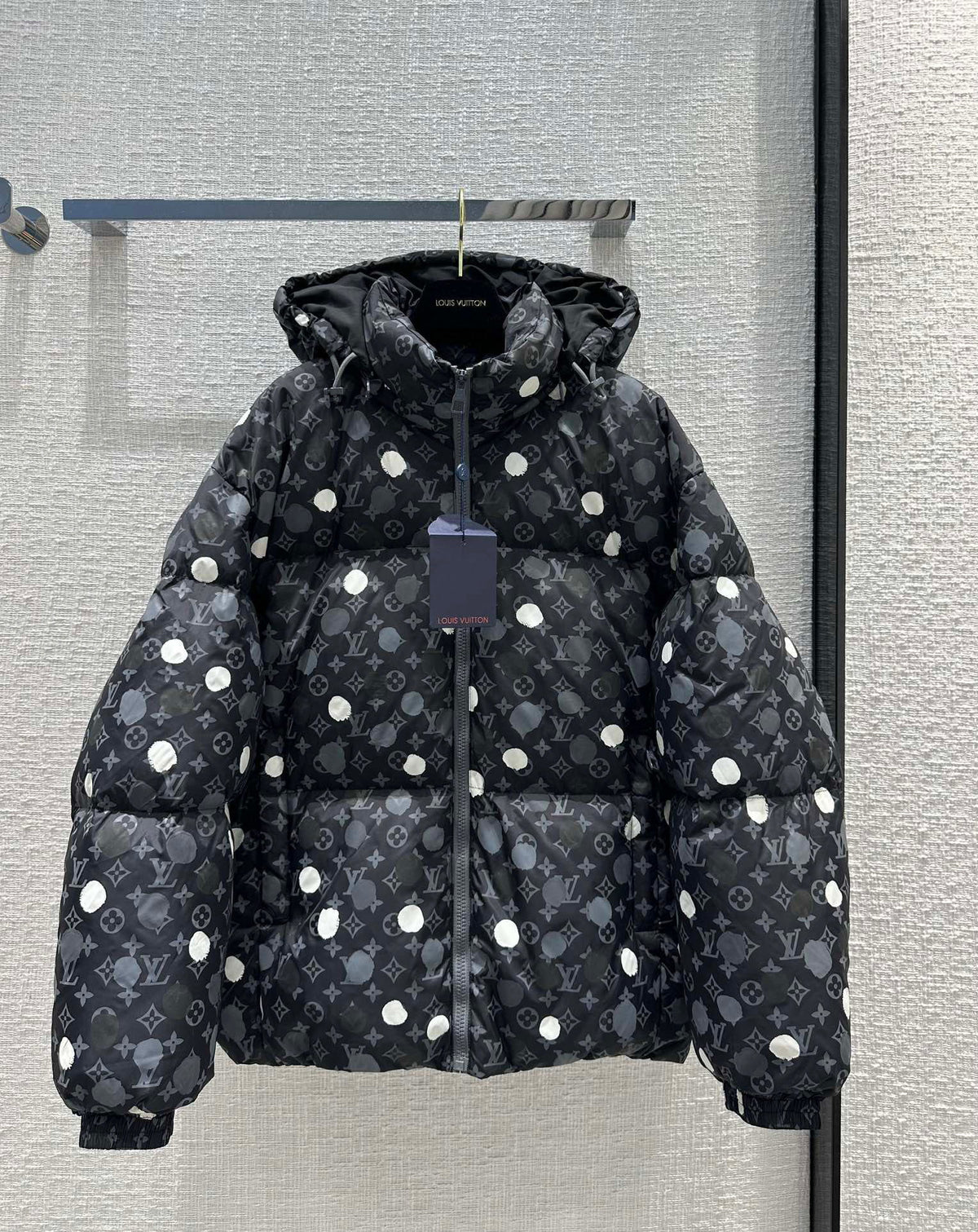 Louis Vuitton x Yayoi Kusama LV Monogram Painted Dots Down Blouson - Sea Lion Grey
