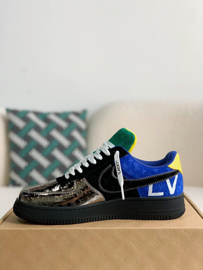 Louis Vuitton Nike Air Force 1 Low Metallic Silver Sneaker