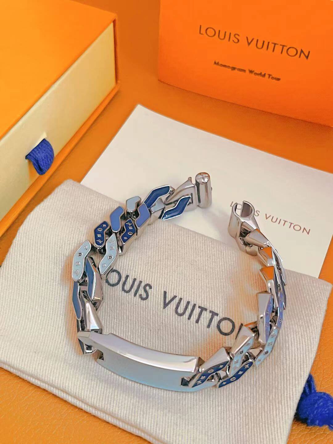 Louis Vuitton Monogram Canvas Cuban Blue Bracelet