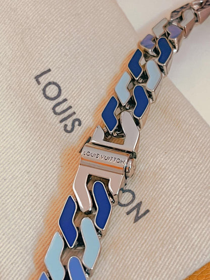 Louis Vuitton Cuban Chain Blue Necklace