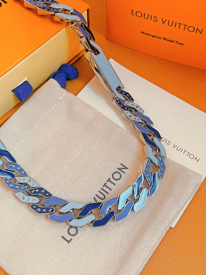 Louis Vuitton Cuban Chain Blue Necklace