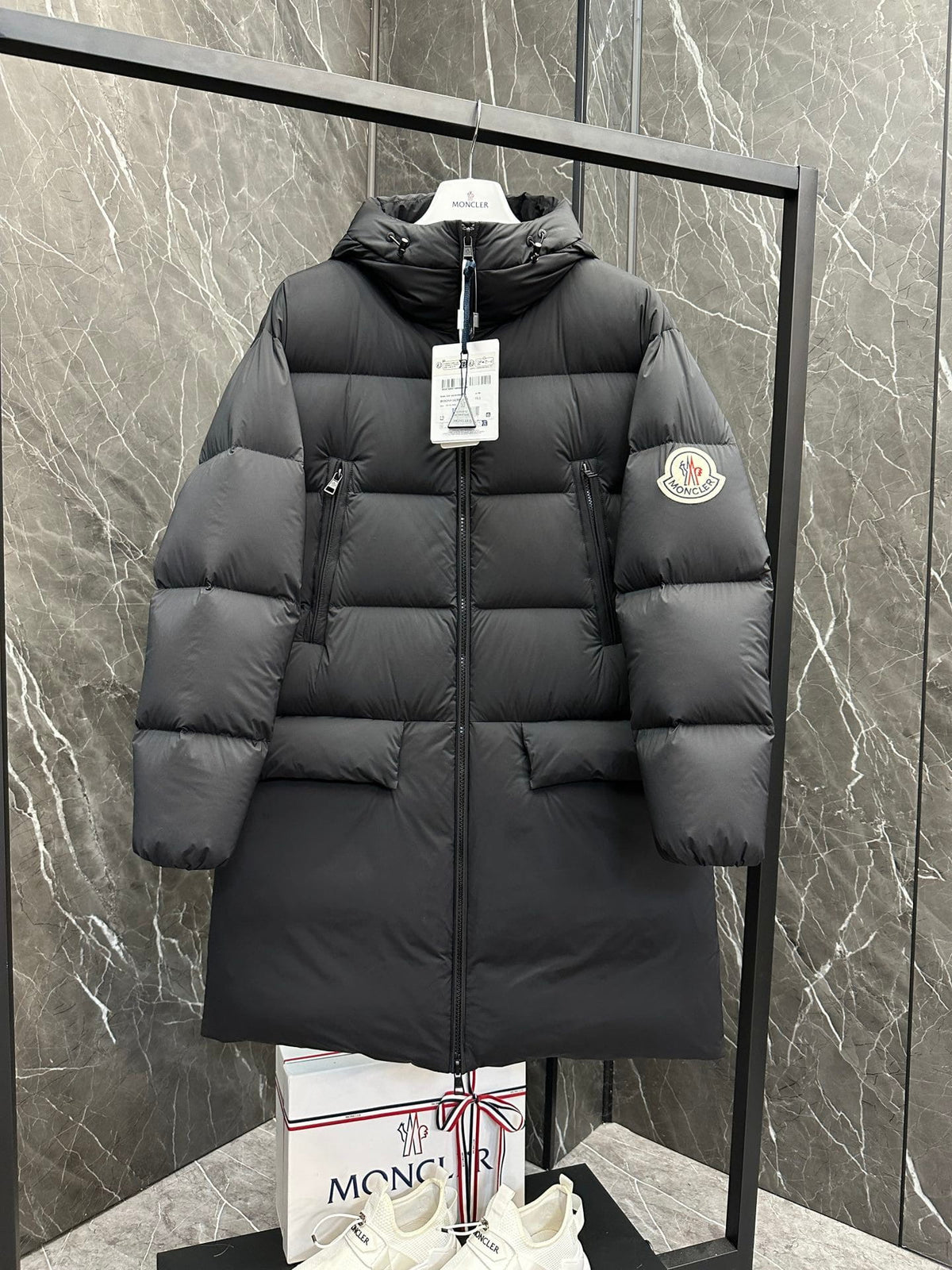 Moncler Bosona Black Lightweight Down Parka Jacket