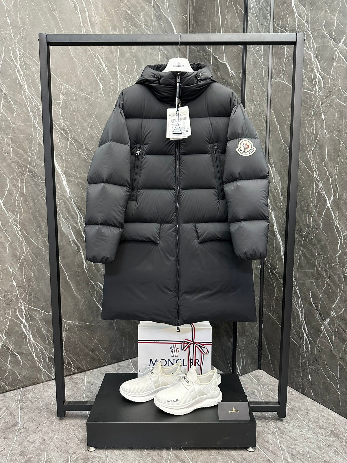 Moncler Bosona Black Lightweight Down Parka Jacket