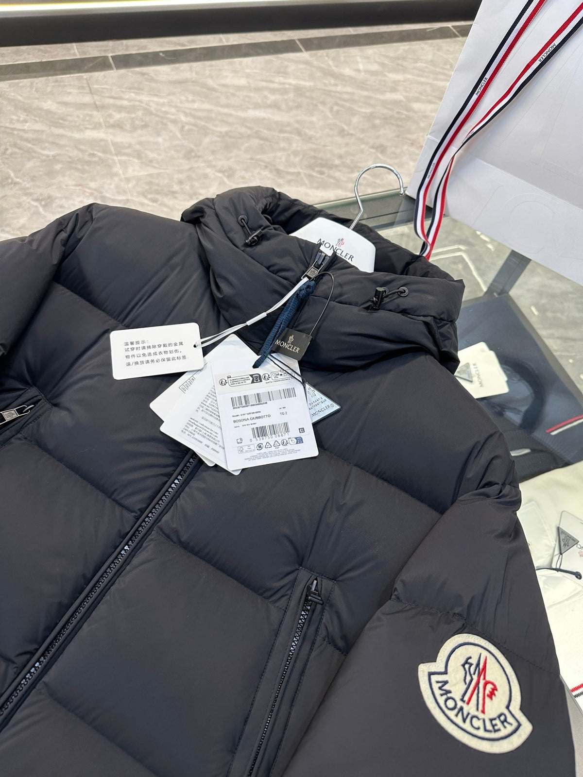 Moncler Bosona Black Lightweight Down Parka Jacket