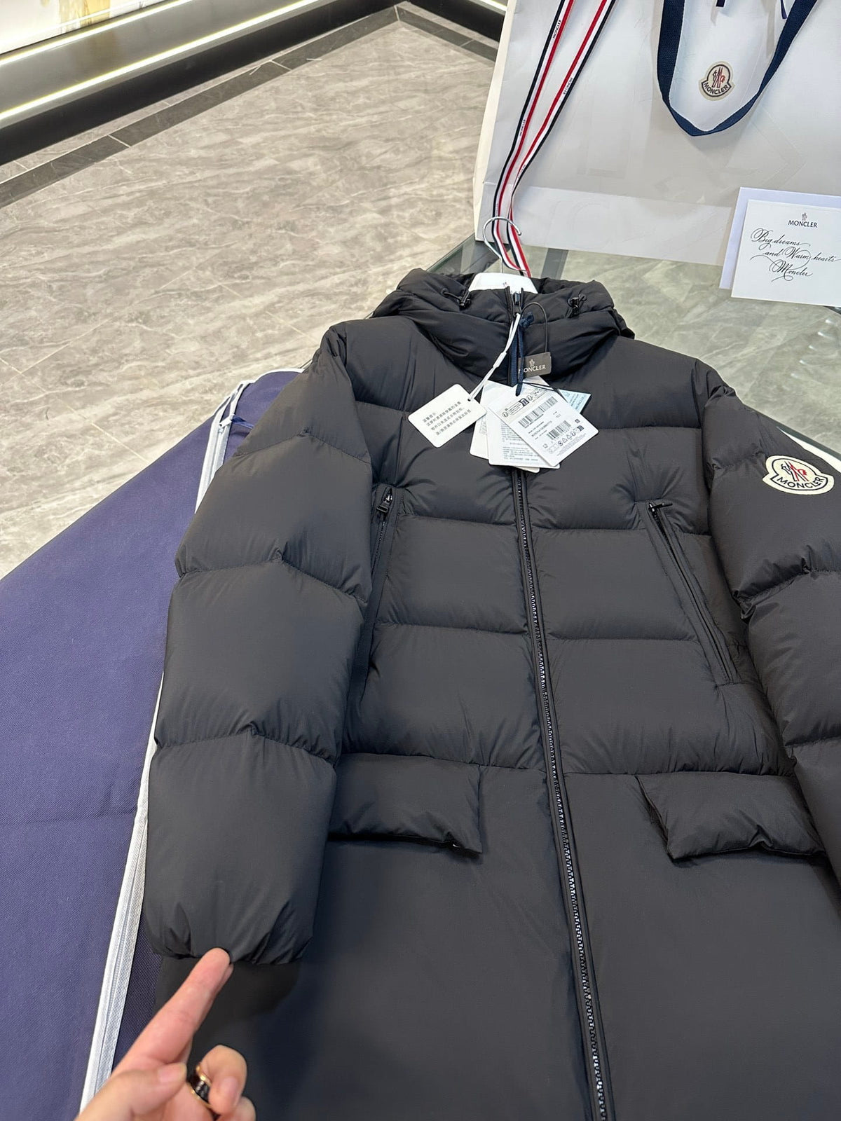 Moncler Bosona Black Lightweight Down Parka Jacket