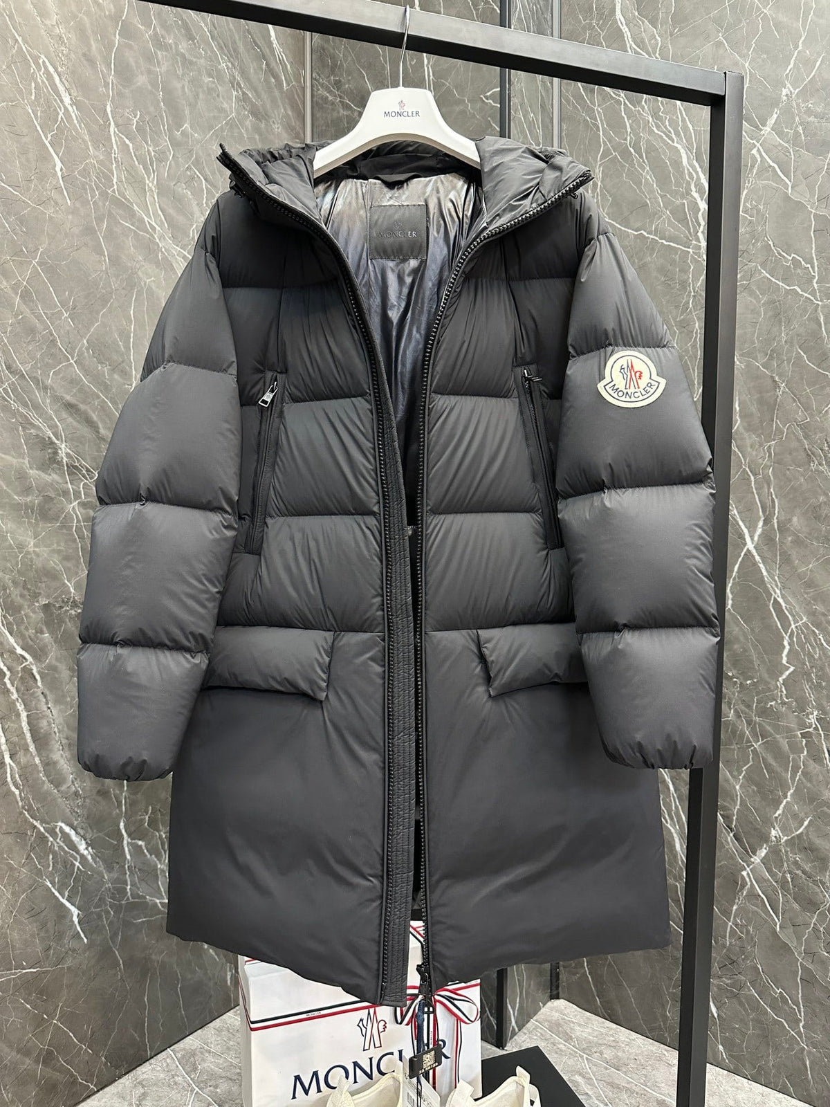 Moncler Bosona Black Lightweight Down Parka Jacket
