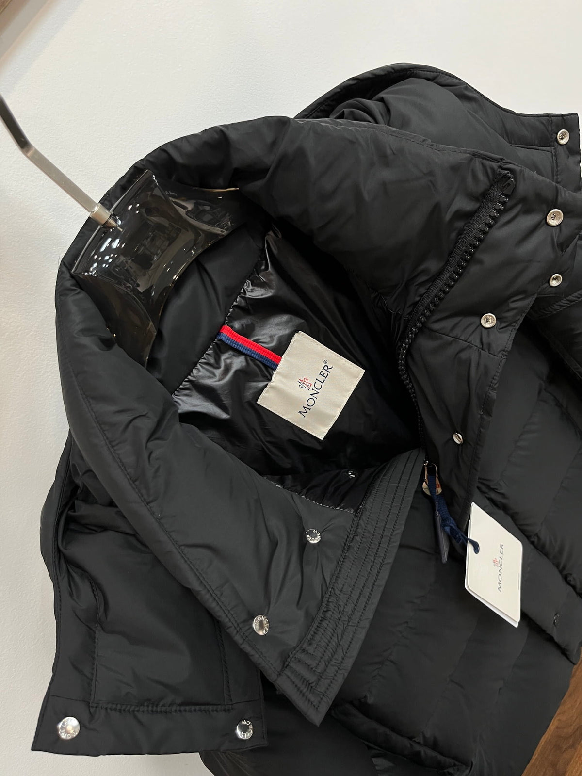 Moncler Maya Matte Black Hooded Short Down Puffer Jacket