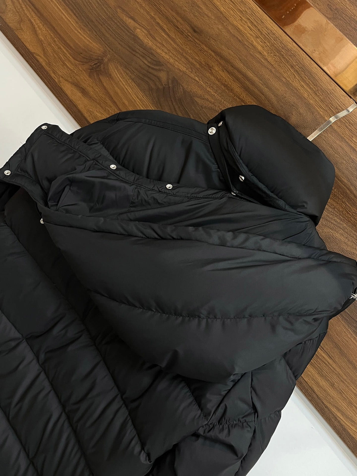 Moncler Maya Matte Black Hooded Short Down Puffer Jacket