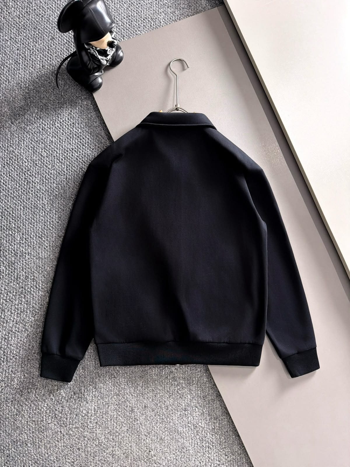 Moncler Black Striped Logo Patch Zip Tracksuit Set