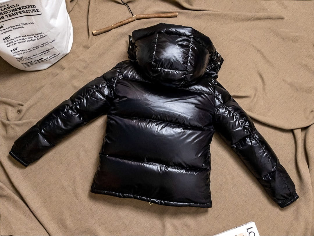 Moncler Montbeliard Glossy Hooded Short Down Jacket