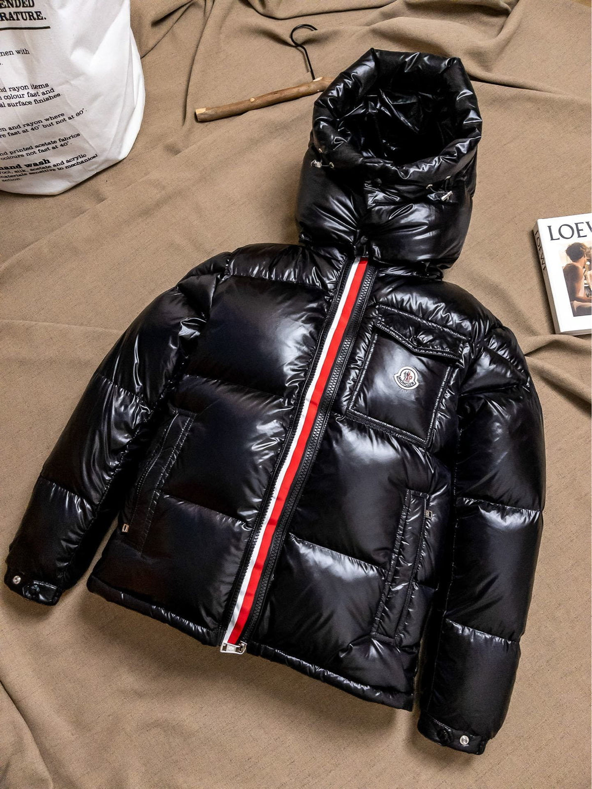 Moncler Montbeliard Glossy Hooded Short Down Jacket