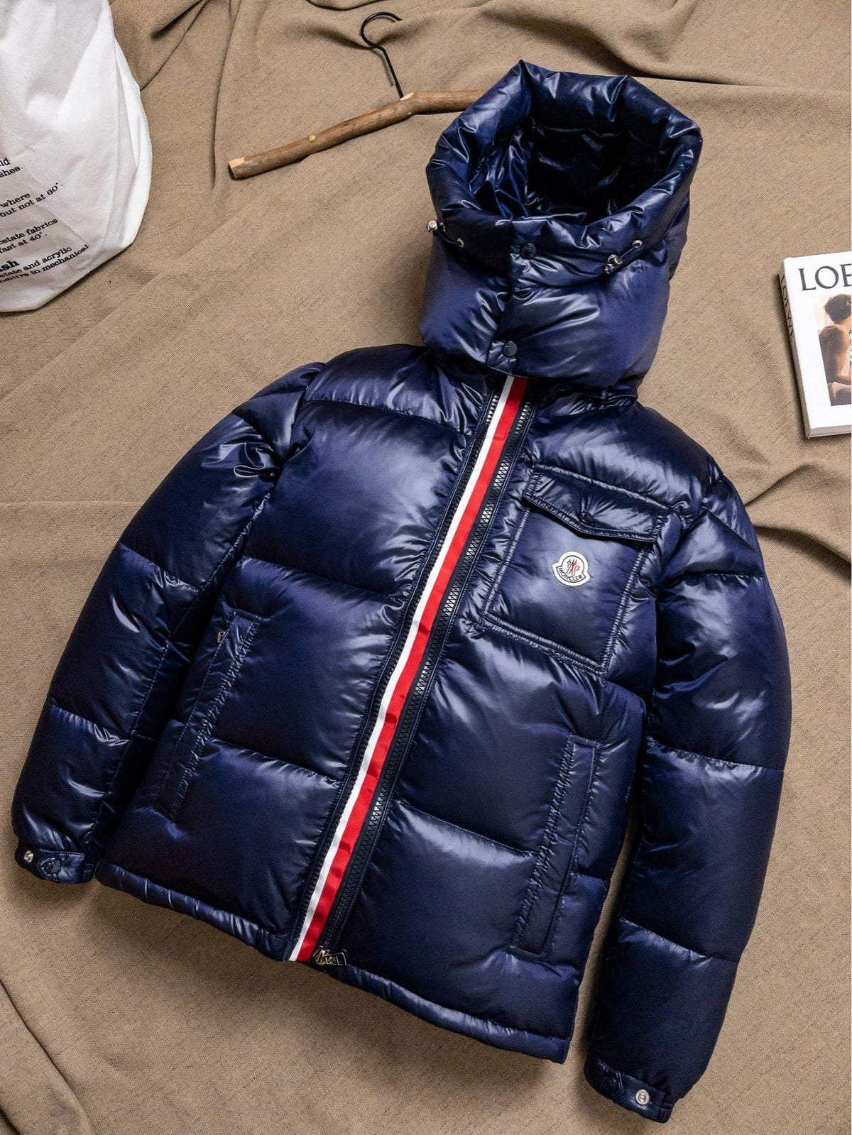 Moncler Montbeliard Glossy Hooded Short Down Jacket