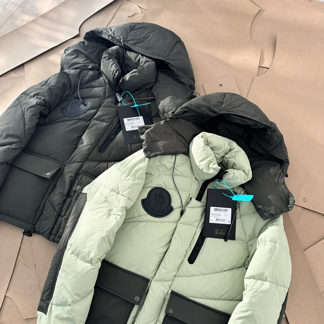 Moncler x Pharrell Williams Down Jacket - Black & Olive Puffer Coat