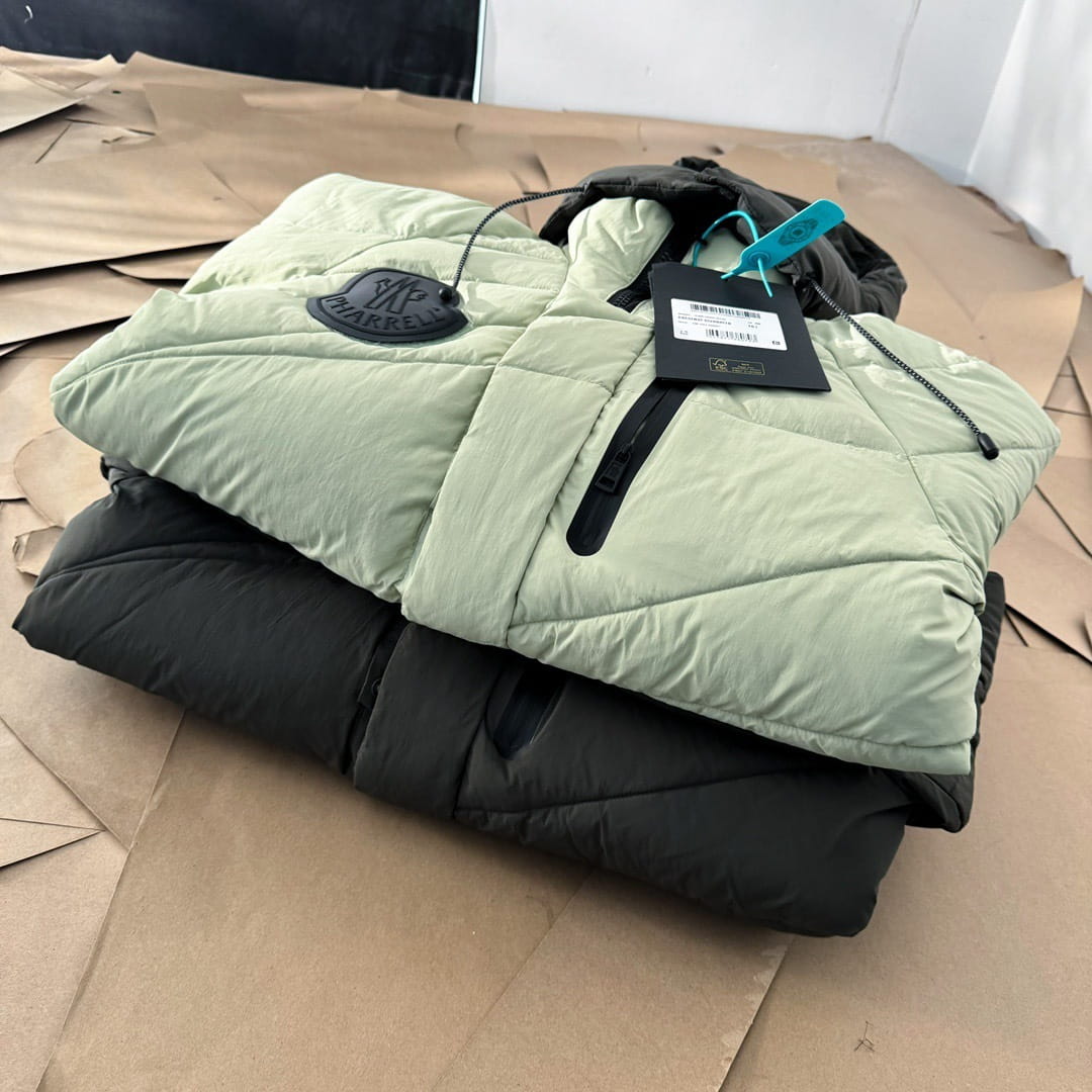 Moncler x Pharrell Williams Down Jacket - Black & Olive Puffer Coat