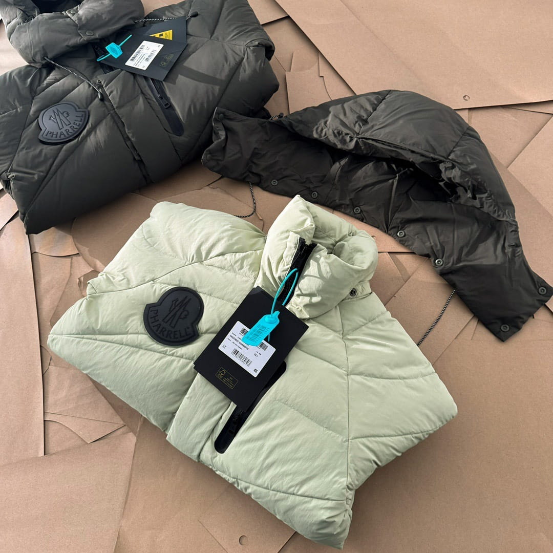 Moncler x Pharrell Williams Down Jacket - Black & Olive Puffer Coat