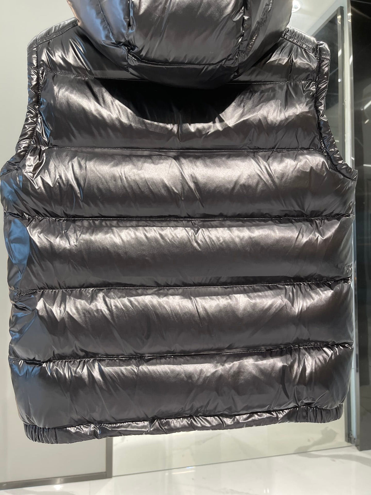 Moncler Tibb Black Glossy Nylon Down Gilet Puffer Vest