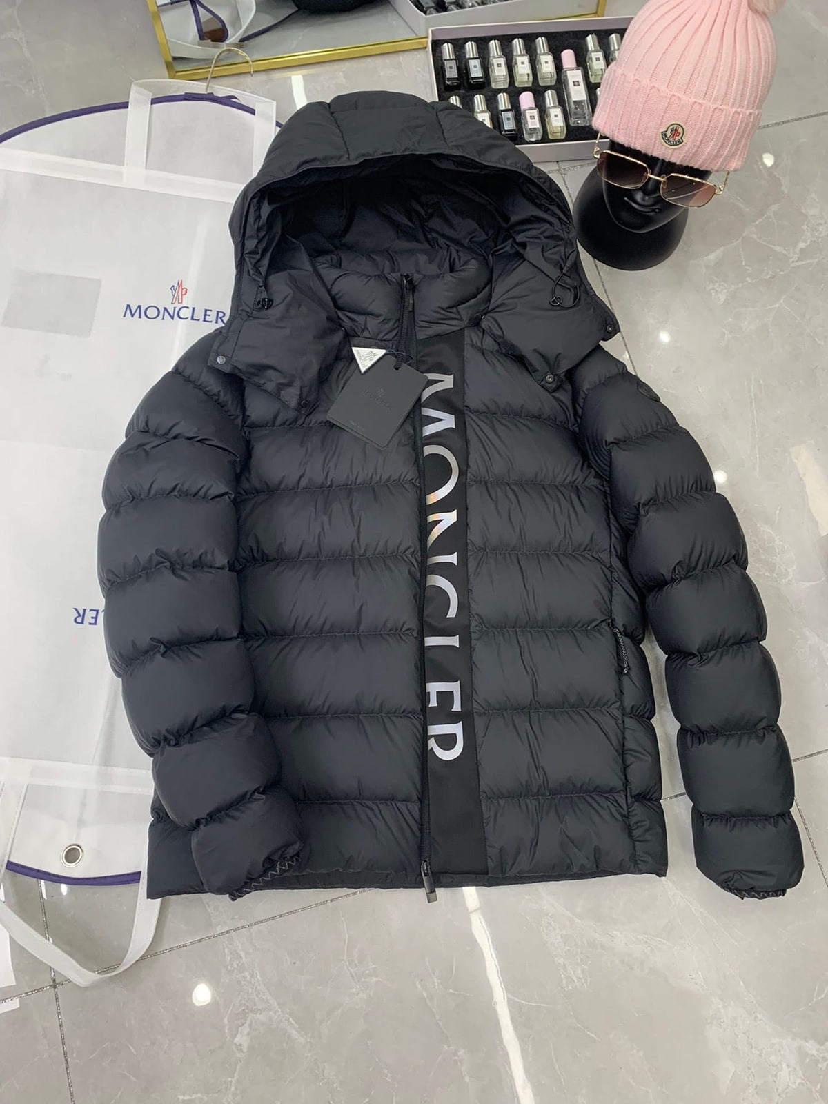 Moncler Ume Black Hooded Down Puffer Jacket