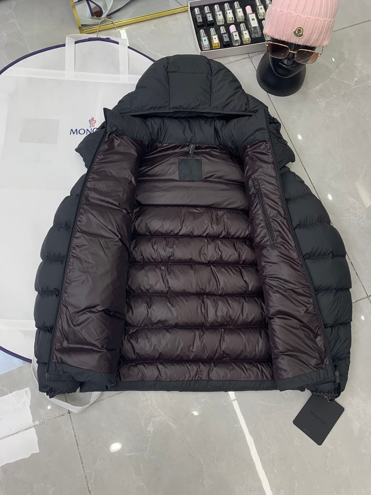 Moncler Ume Black Hooded Down Puffer Jacket