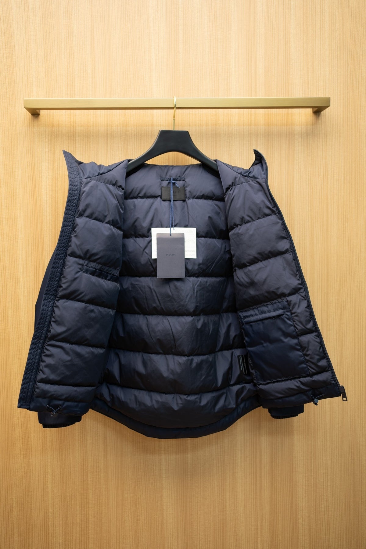 Prada Linea Rossa Navy Blue Technical Hooded Ski Down Jacket