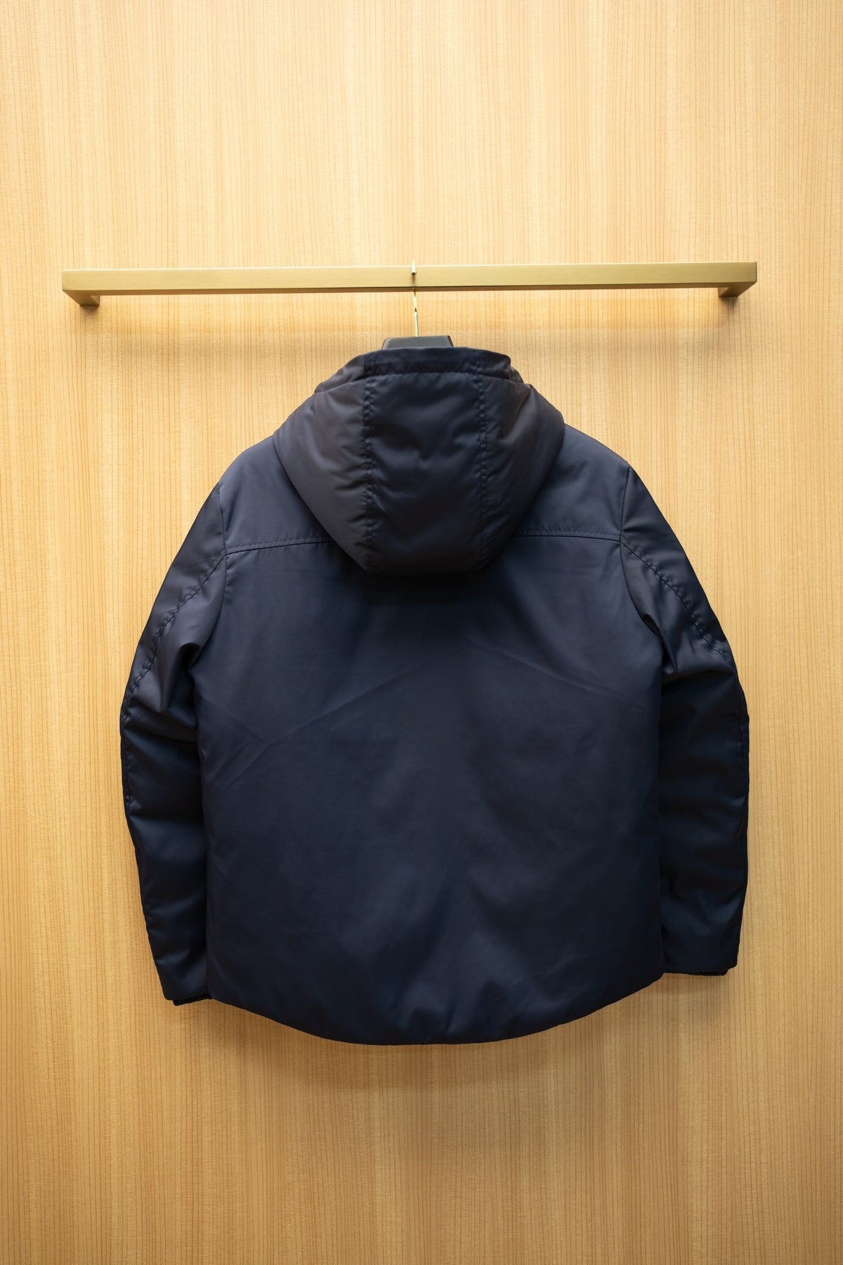 Prada Linea Rossa Navy Blue Technical Hooded Ski Down Jacket
