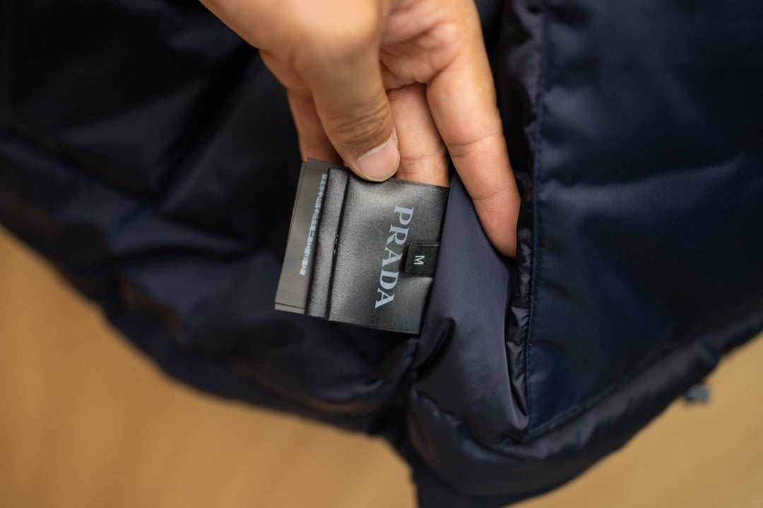 Prada Linea Rossa Navy Blue Technical Hooded Ski Down Jacket