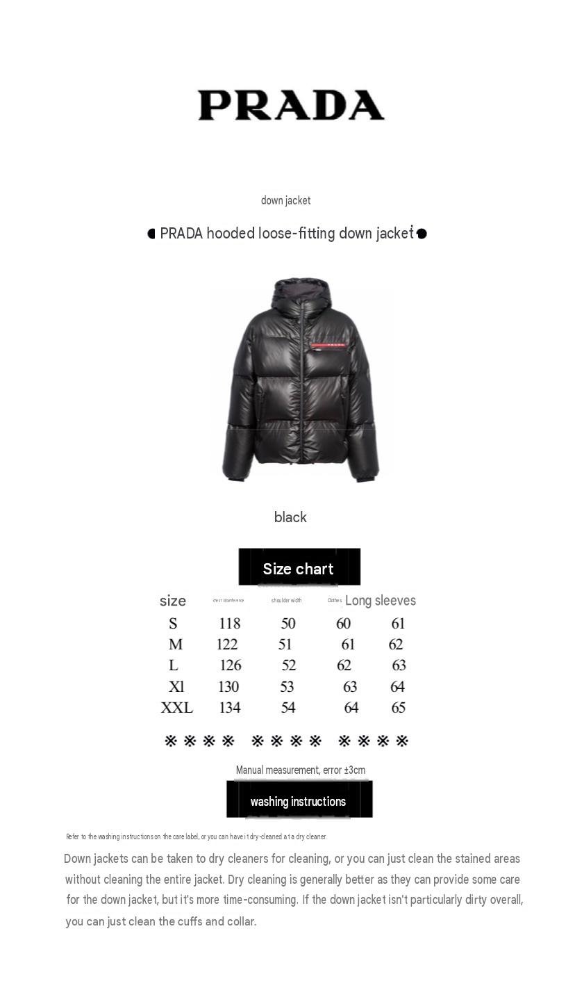 Prada Linea Rossa Men's Glossy Black Hooded Ski Down Jacket