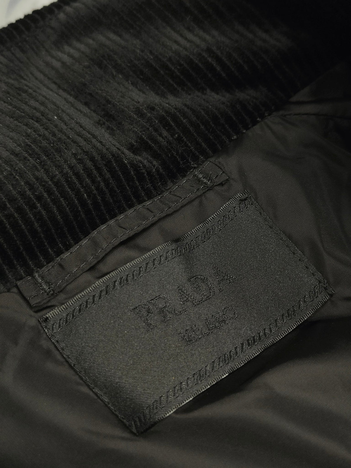 Prada Black Down-Filled Cotton Corduroy Vest