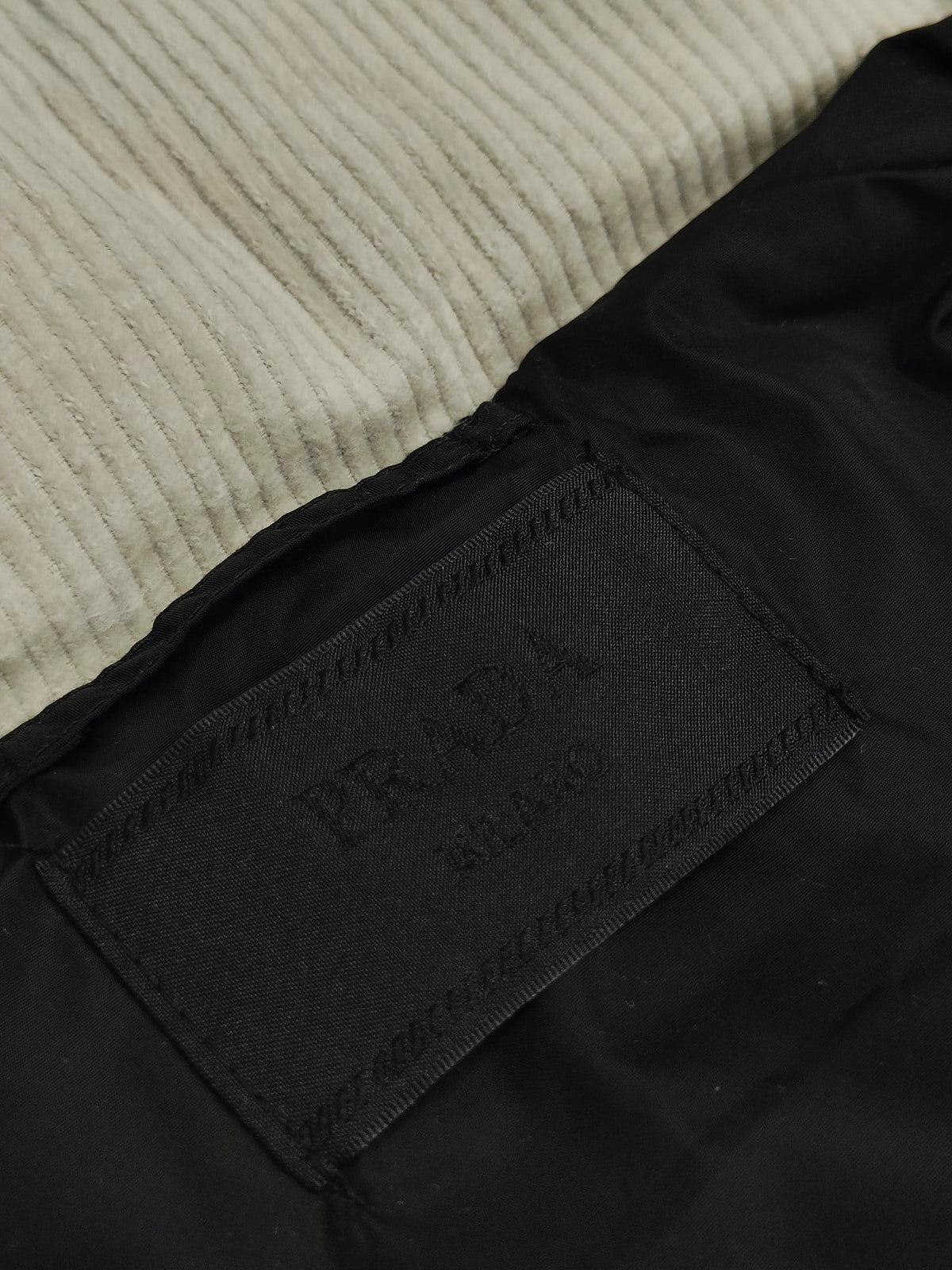 Prada Men's Off-White Down-Filled Cotton Corduroy Vest -