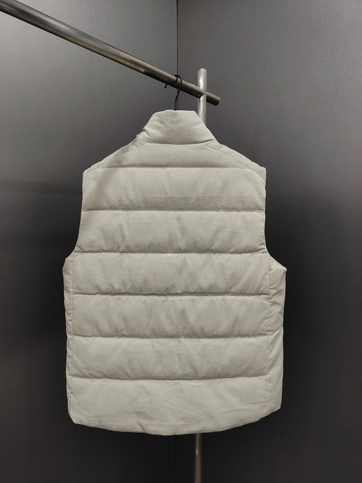 Prada Men's Off-White Down-Filled Cotton Corduroy Vest -