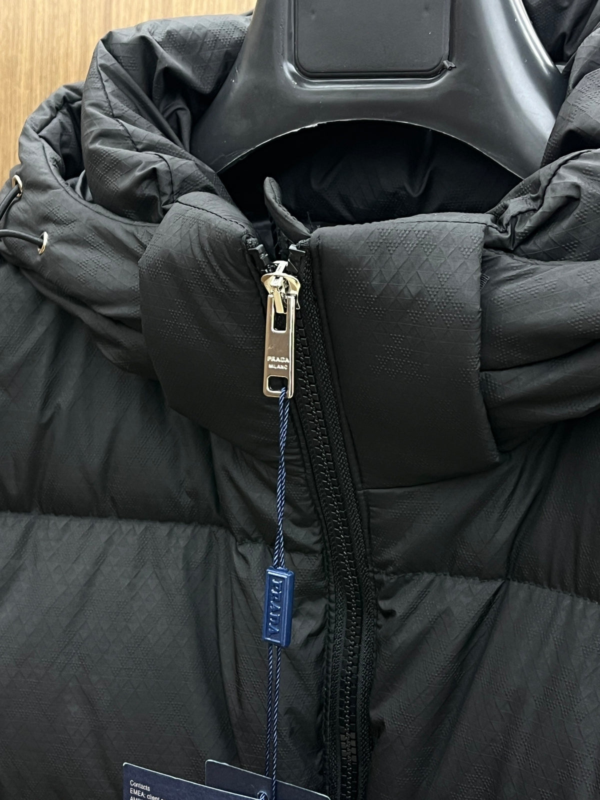 Prada Re-Nylon Embroidered Logo Hooded Down Puffer Jacket