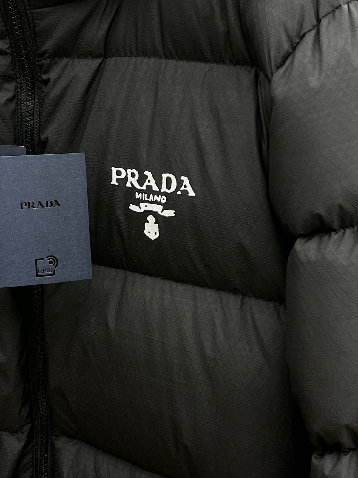 Prada Re-Nylon Embroidered Logo Hooded Down Puffer Jacket