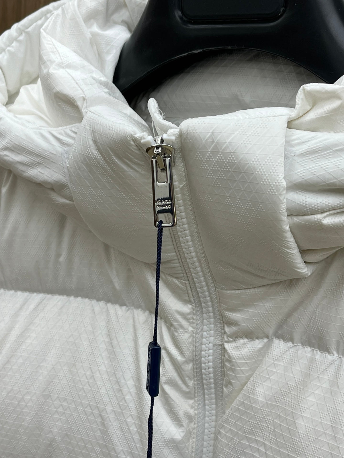 Prada Re-Nylon Embroidered Logo Hooded Down Puffer Jacket
