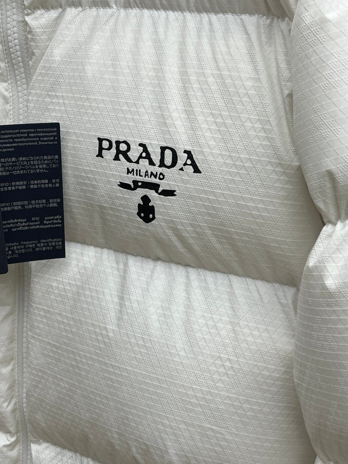 Prada Re-Nylon Embroidered Logo Hooded Down Puffer Jacket