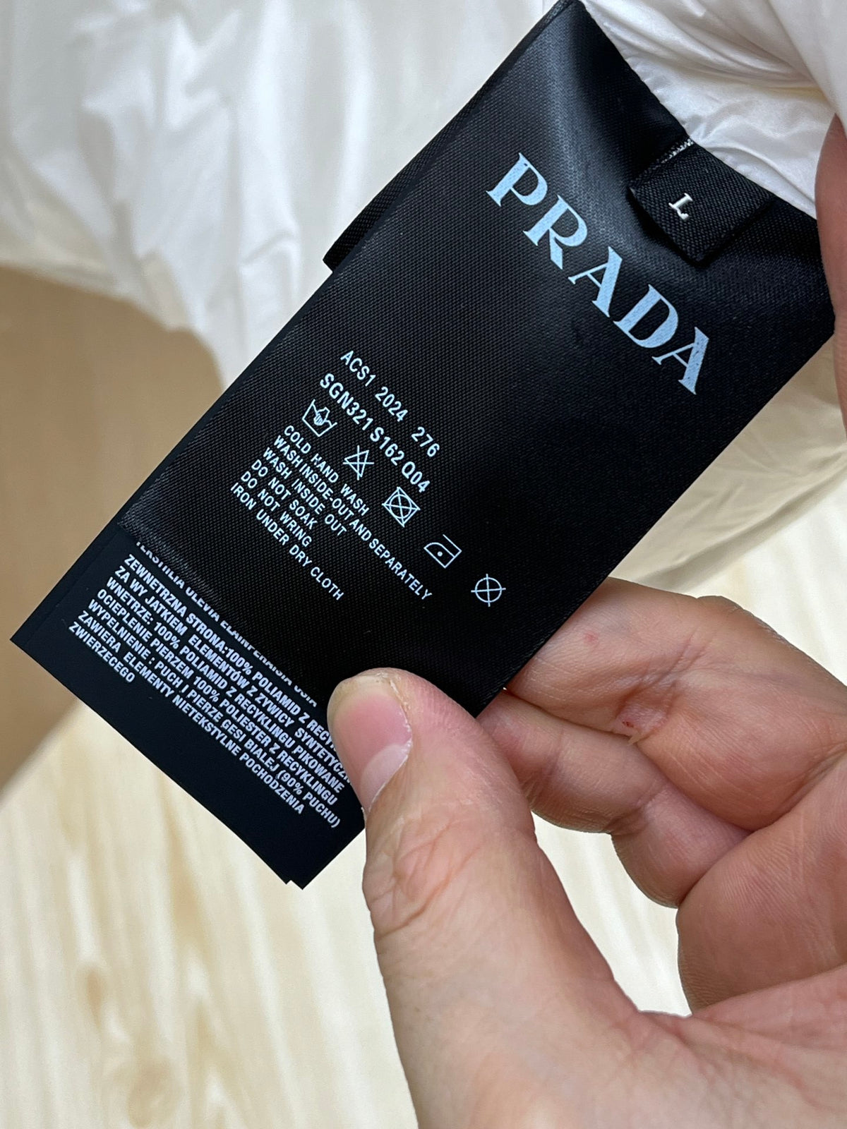 Prada Re-Nylon Embroidered Logo Hooded Down Puffer Jacket