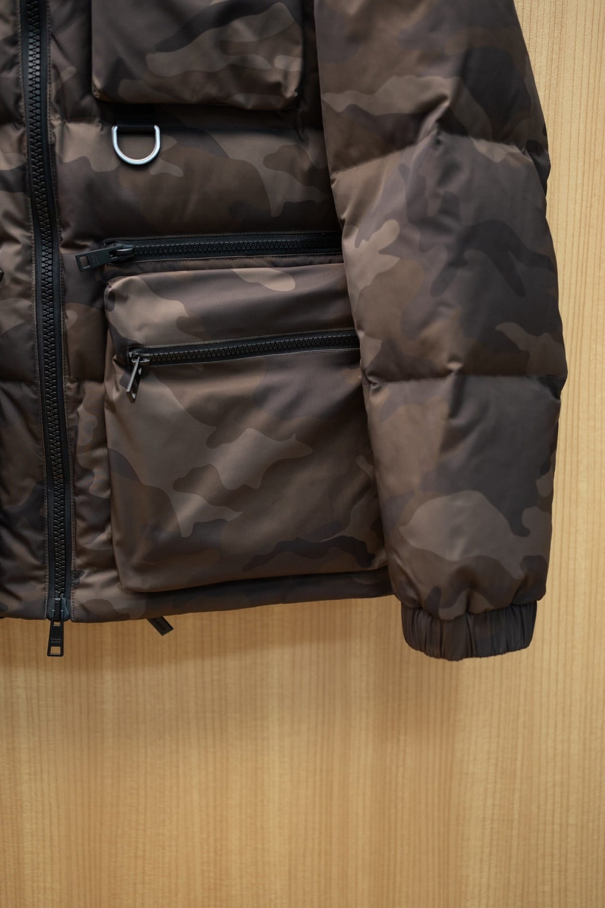 Prada Woodland Camouflage Re-Nylon Utility Cargo Down Jacket