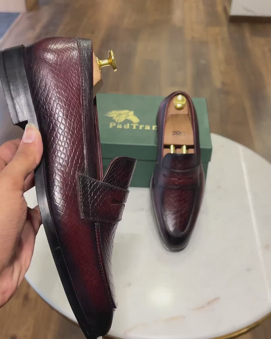 Prestige Burgundy Penny Loafers