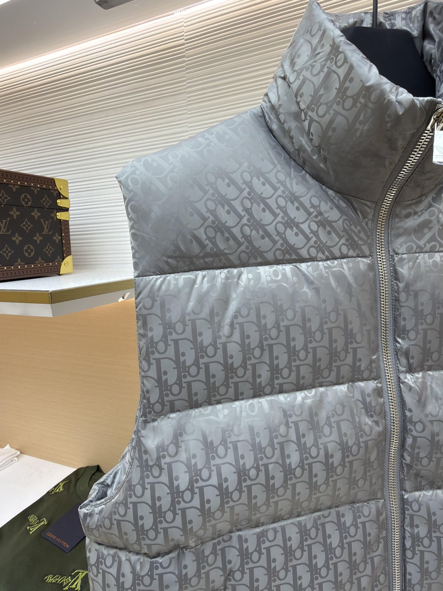 Dior Oblique Grey Technical Jacquard Down Vest