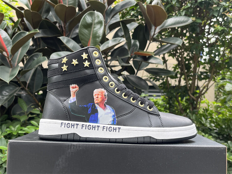 Donald Trump's FIGHT FIGHT FIGHT High Tops Black Sneakers