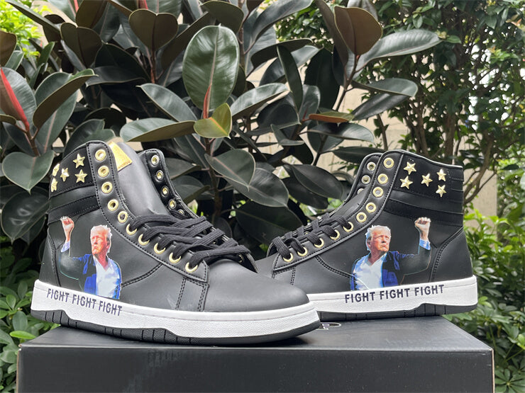 Donald Trump's FIGHT FIGHT FIGHT High Tops Black Sneakers