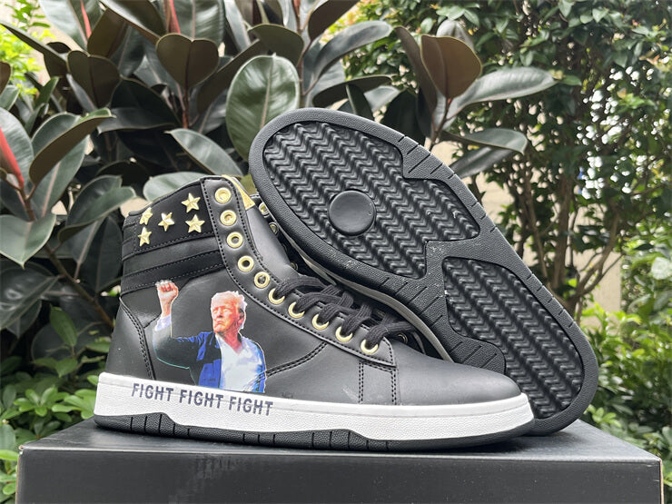 Donald Trump's FIGHT FIGHT FIGHT High Tops Black Sneakers