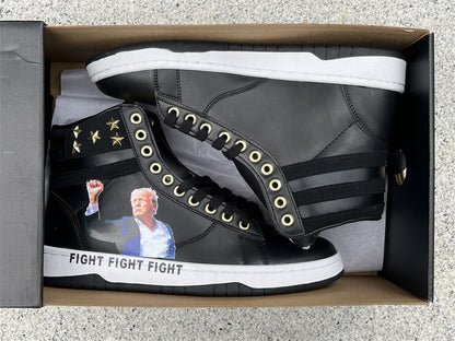 Donald Trump's FIGHT FIGHT FIGHT High Tops Black Sneakers