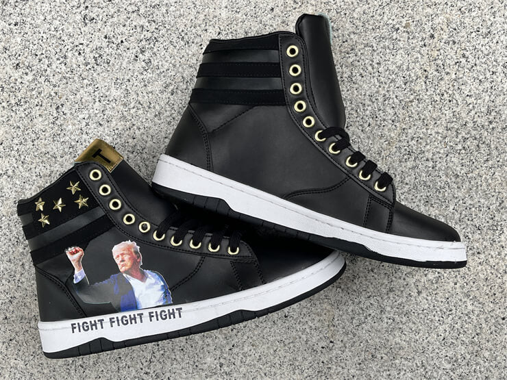 Donald Trump's FIGHT FIGHT FIGHT High Tops Black Sneakers