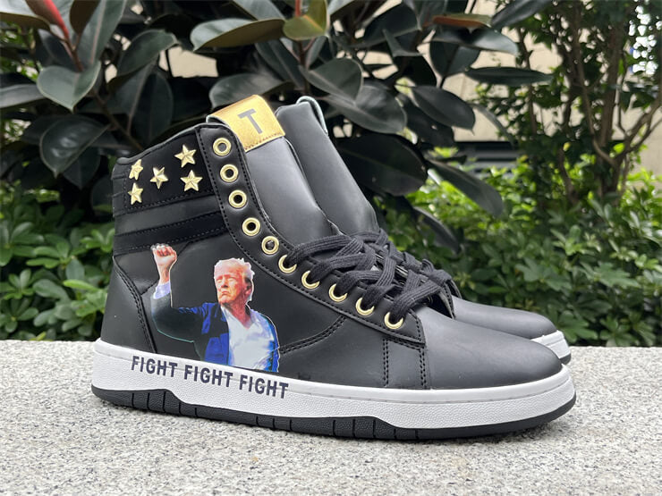 Donald Trump's FIGHT FIGHT FIGHT High Tops Black Sneakers