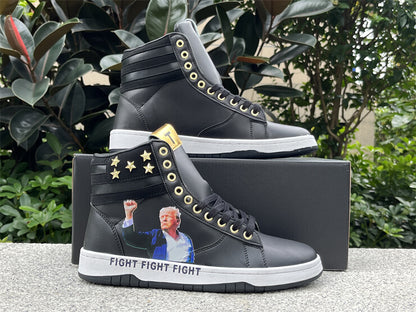 Donald Trump's FIGHT FIGHT FIGHT High Tops Black Sneakers