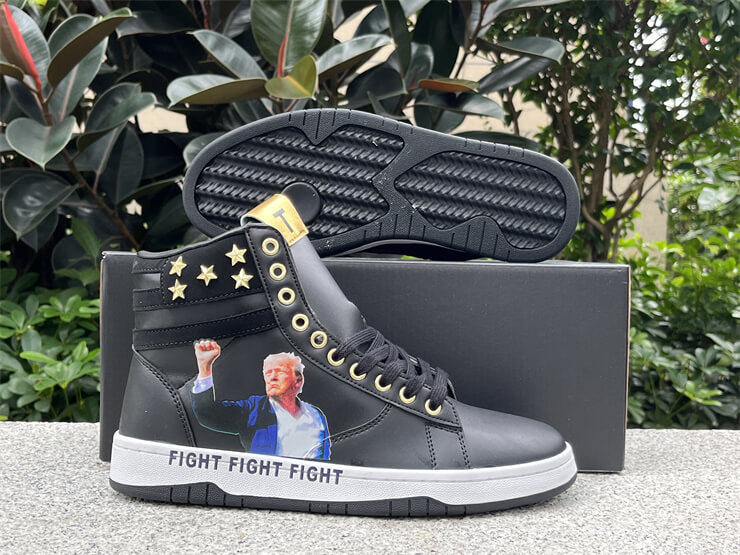 Donald Trump's FIGHT FIGHT FIGHT High Tops Black Sneakers