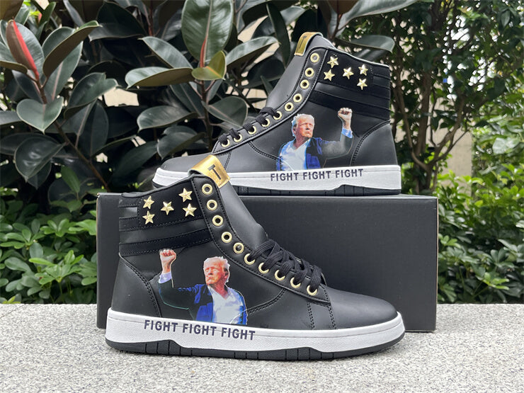 Donald Trump's FIGHT FIGHT FIGHT High Tops Black Sneakers