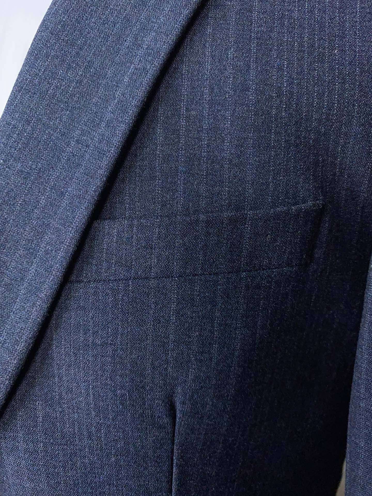 Versace Pinstripe Navy Suit