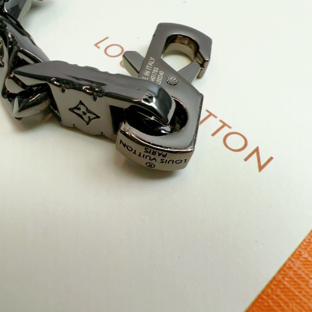 LOUIS VUITTON Monogram Tied Up Black Bracelet