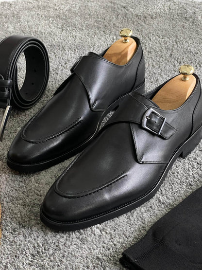Klassische schwarze Leder-Loafer